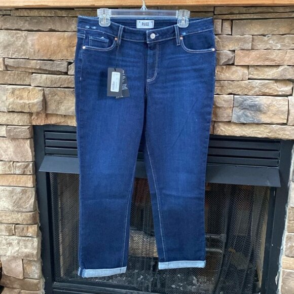 PAIGE denim Brigitte Boyfriend Gibson distressed ankle cuffed jeans nwt - Picture 1 of 9